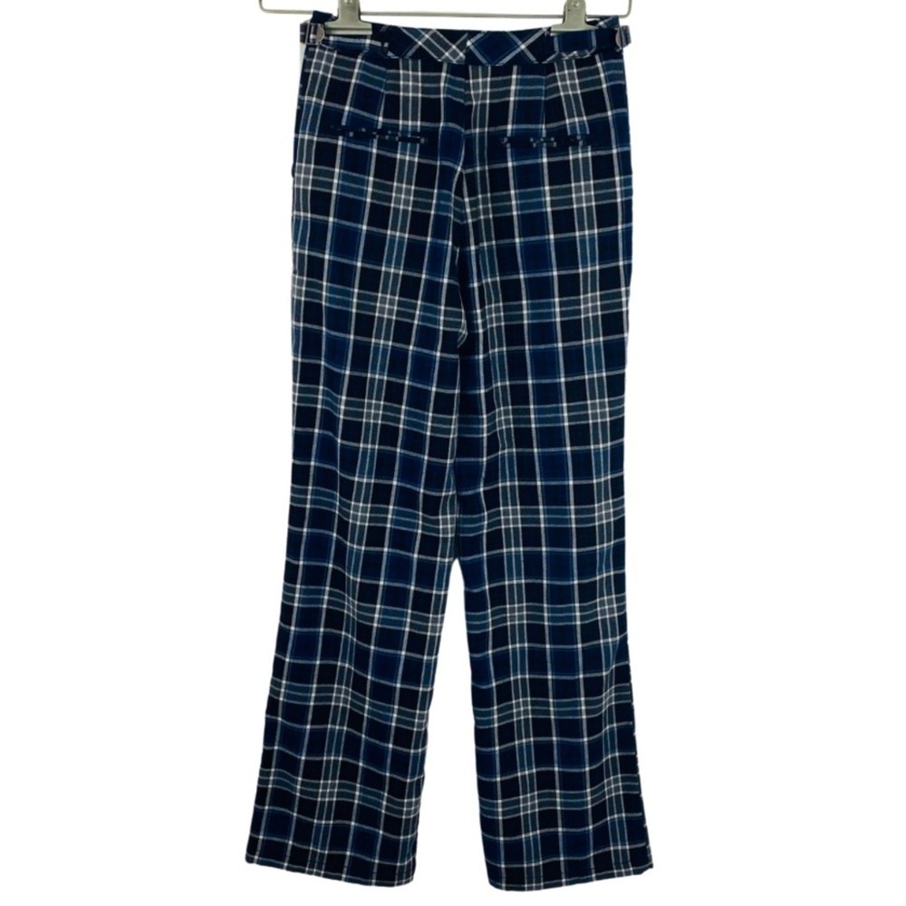 Brandy Melville Blue Black Plaid Pants High Waisted Wide Leg John Galt Academia‎ - Picture 5 of 10